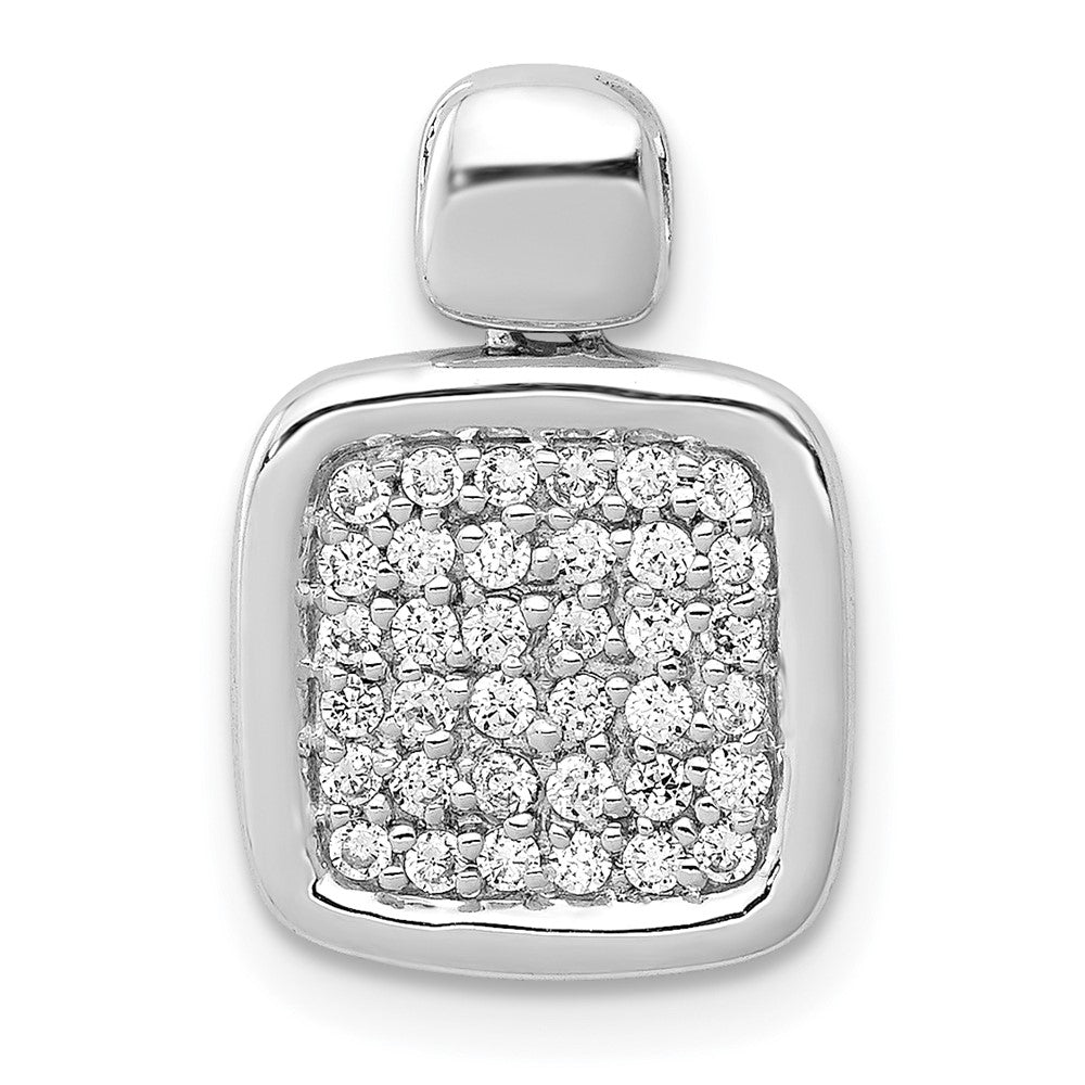14K Weißgold Anhänger mit 0,25 ct. echten Diamanten, quadratische Fantasie-Form