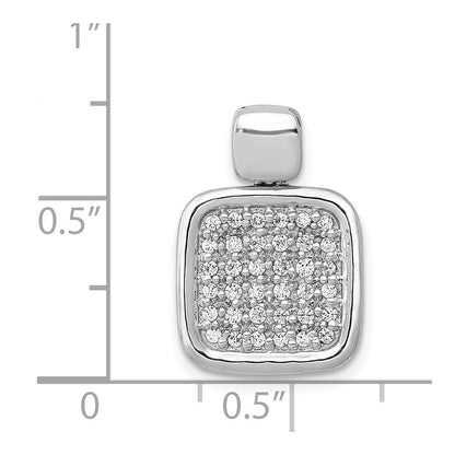 14K Weißgold Anhänger mit 0,5 ct. echten Diamanten, quadratische Fantasieform