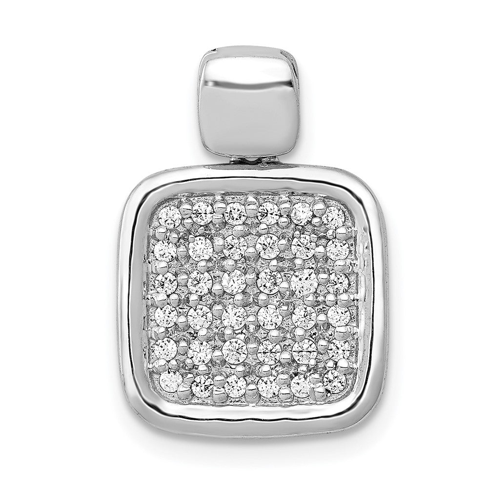 14K Weißgold Anhänger mit 0,5 ct. echten Diamanten, quadratische Fantasieform