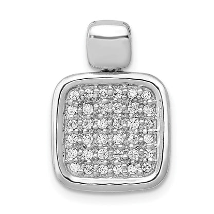14K Weißgold Anhänger mit 0,5 ct. echten Diamanten, quadratische Fantasieform