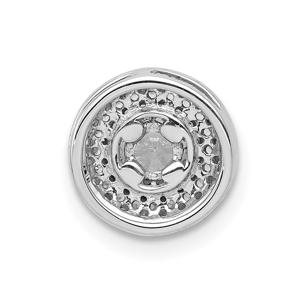 14K Weißgold 4.1mm Mittig 1/4ct. Echt Diamant Halbfassung Kette Anhänger