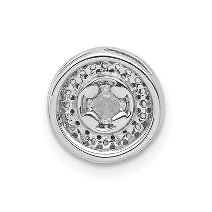 14K Weißgold 4.1mm Mittig 1/4ct. Echt Diamant Halbfassung Kette Anhänger