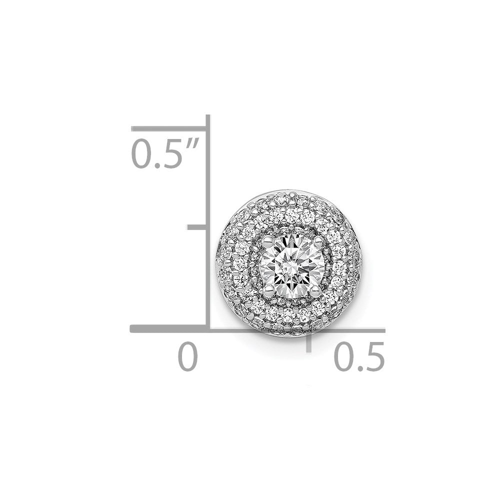 14K Weißgold 4.1mm Mittig 1/4ct. Echt Diamant Halbfassung Kette Anhänger
