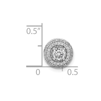 14K Weißgold 4.1mm Mittig 1/4ct. Echt Diamant Halbfassung Kette Anhänger