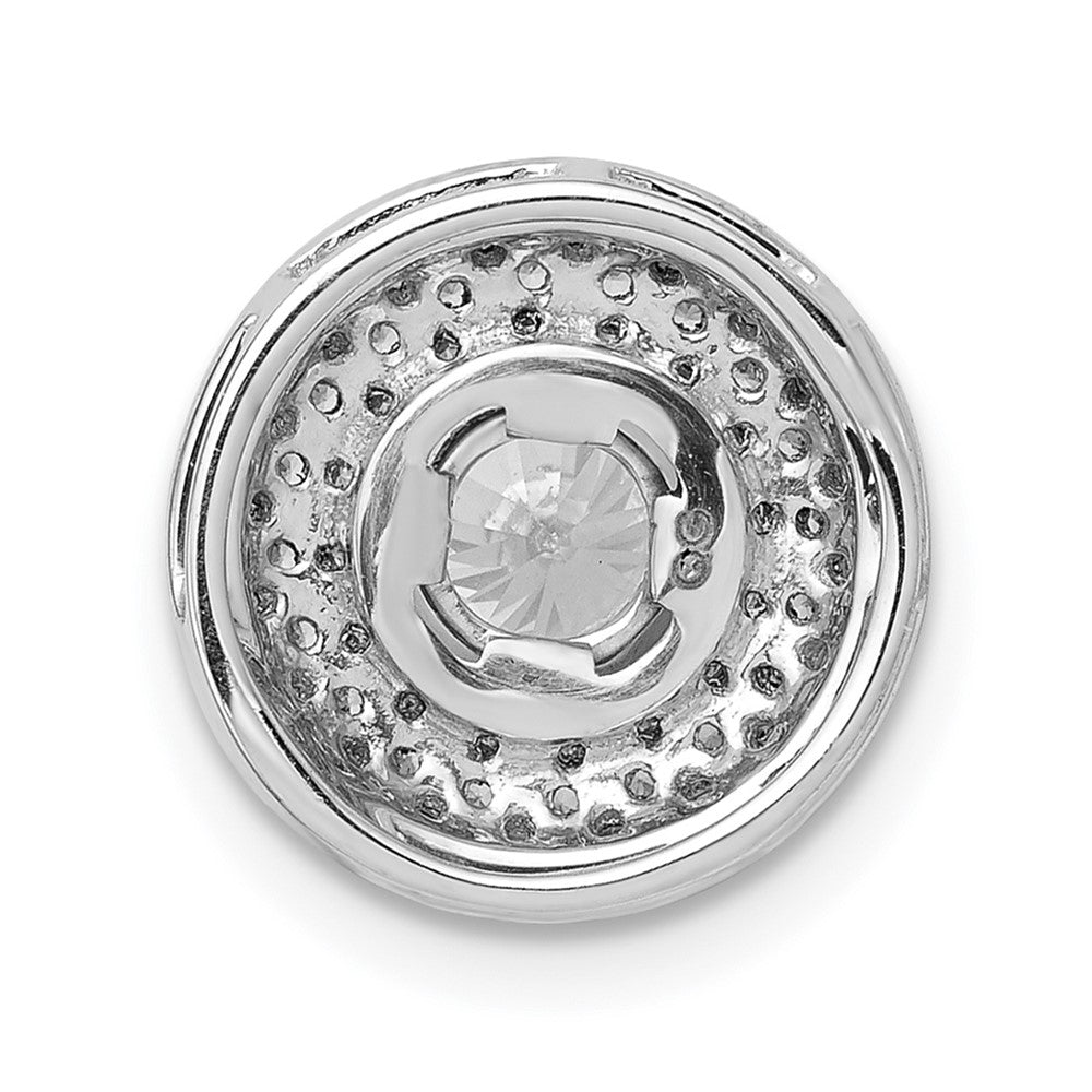 14K Weißgold 5.2mm Mittig 3/8ct. Echt Diamant Halbfassung Kette Anhänger