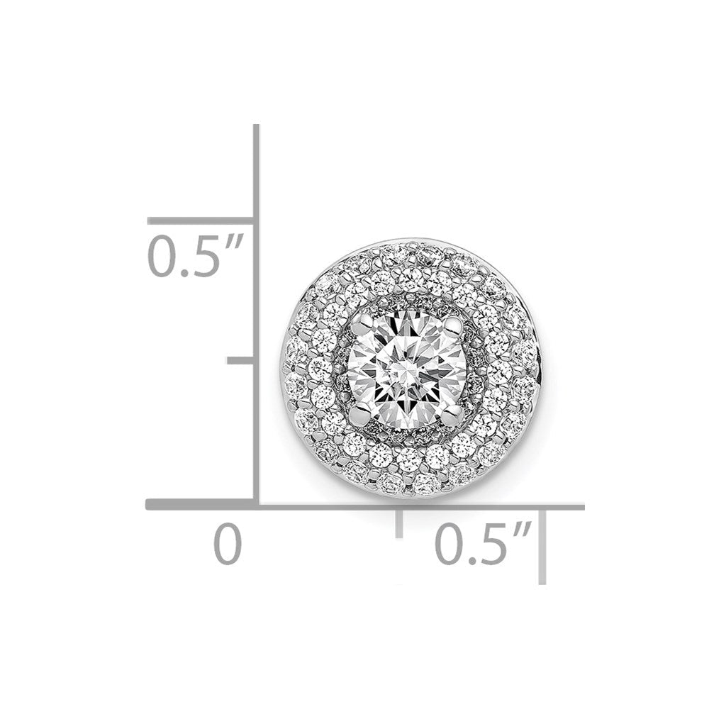 14K Weißgold 5.2mm Mittig 3/8ct. Echt Diamant Halbfassung Kette Anhänger