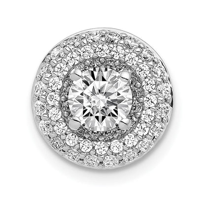 14K Weißgold 5.2mm Mittig 3/8ct. Echt Diamant Halbfassung Kette Anhänger