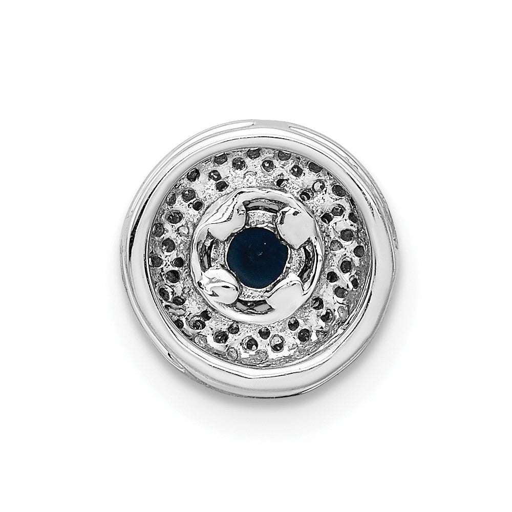 14K Weißgold 1/4ct. Echt Diamant Und.25 Saphir Kette Anhänger