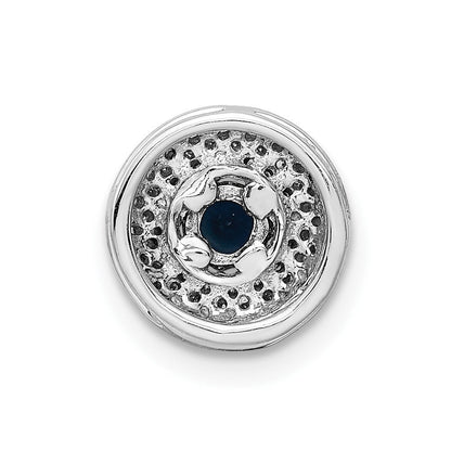 14K Weißgold 1/4ct. Echt Diamant Und.25 Saphir Kette Anhänger