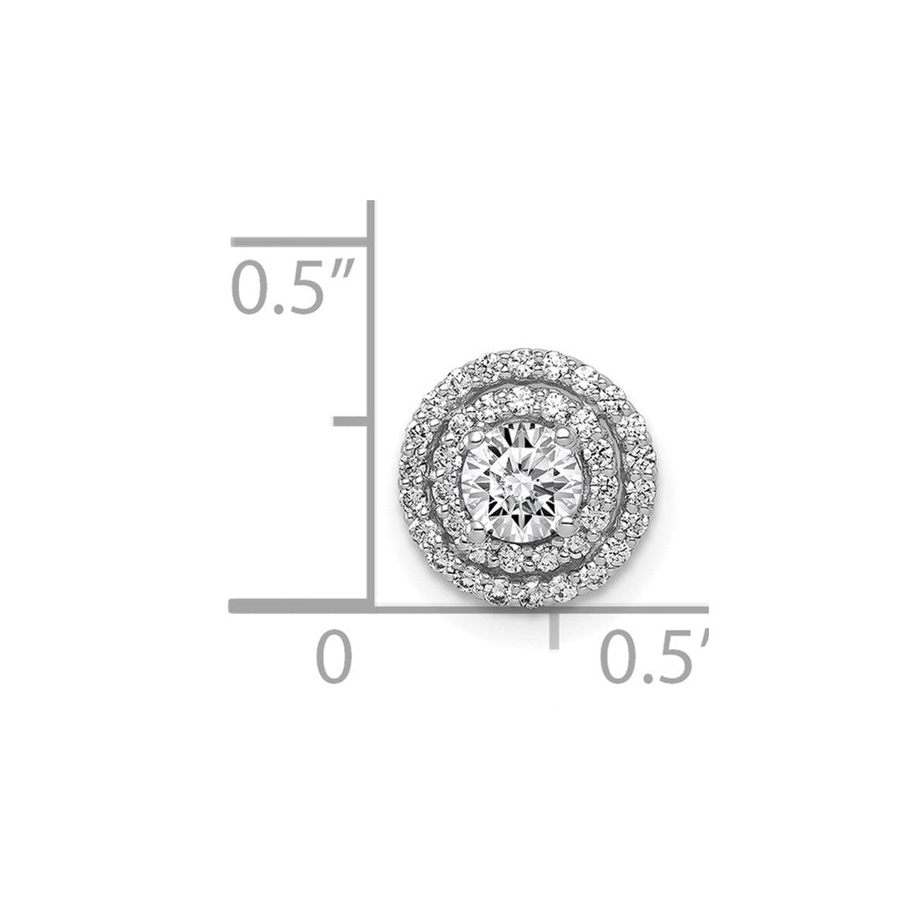 14K Weißgold 4.1mm Mittig 1/5ct.real Diamant Halbfassung Kette Anhänger