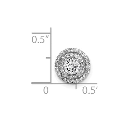 14K Weißgold 4.1mm Mittig 1/5ct.real Diamant Halbfassung Kette Anhänger