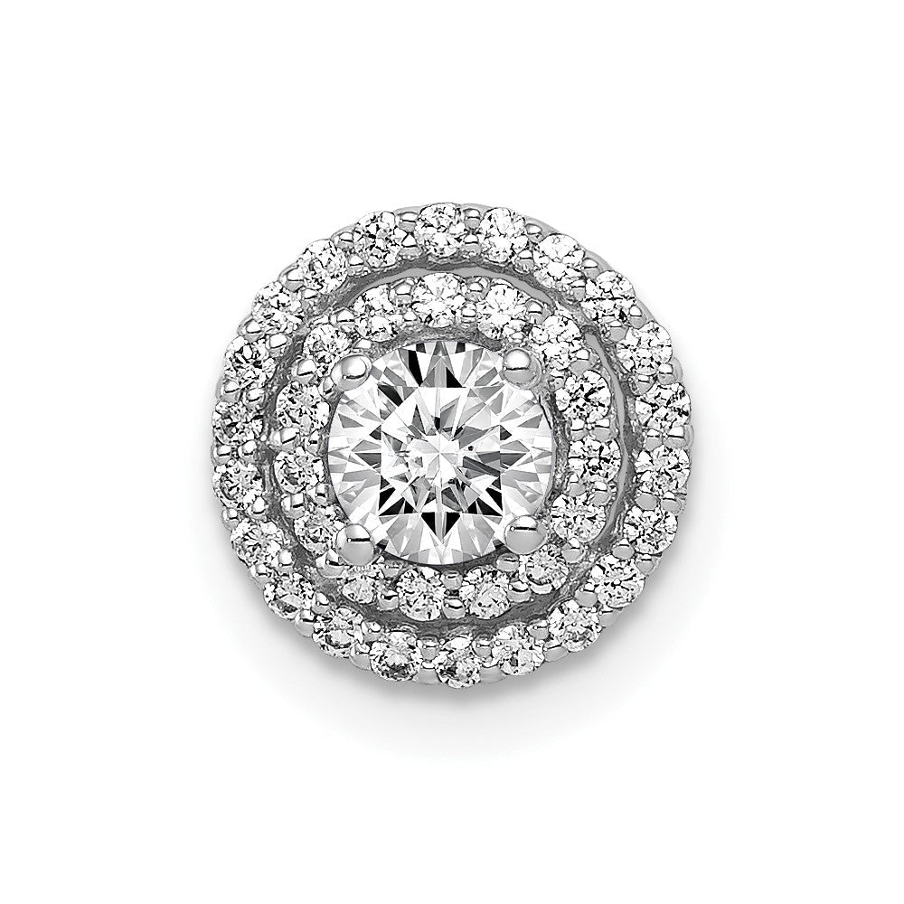 14K Weißgold 4.1mm Mittig 1/5ct.real Diamant Halbfassung Kette Anhänger
