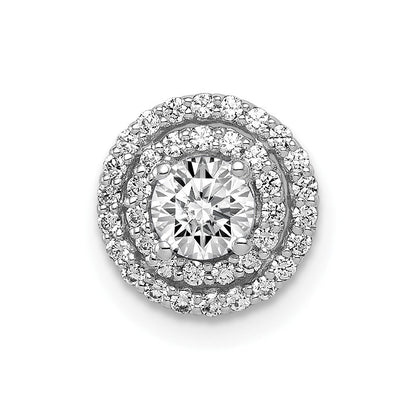 14K Weißgold 4.1mm Mittig 1/5ct.real Diamant Halbfassung Kette Anhänger