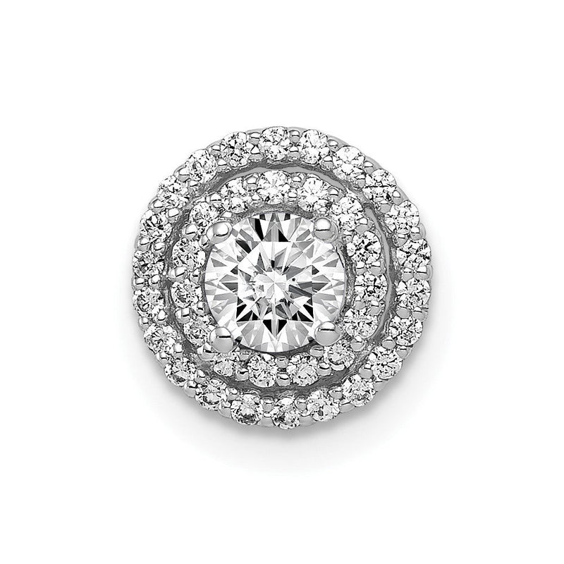 14K Weißgold 4.1mm Mittig 1/5ct.real Diamant Halbfassung Kette Anhänger