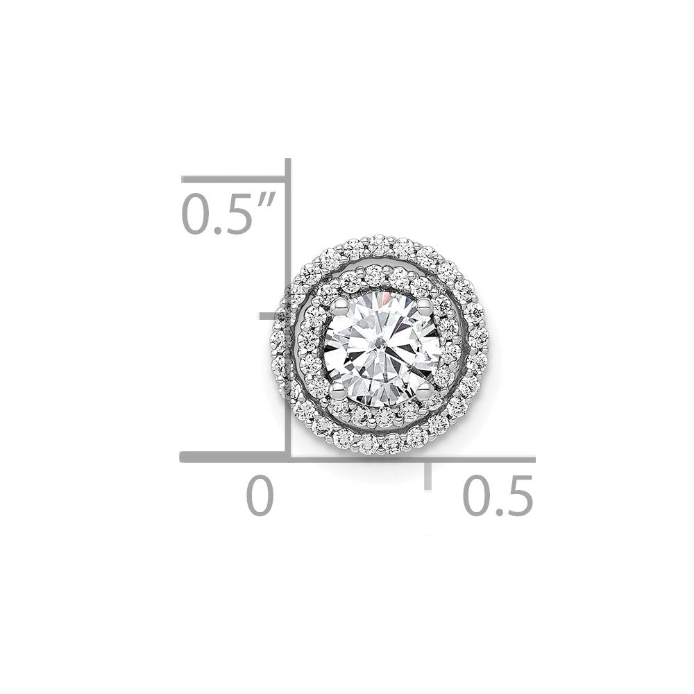 10K Weißgold 5.2mm Mittig 1/5ct. Diamant Halbfassung Kette Anhänger