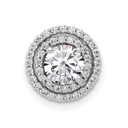 10K Weißgold 5.2mm Mittig 1/5ct. Diamant Halbfassung Kette Anhänger