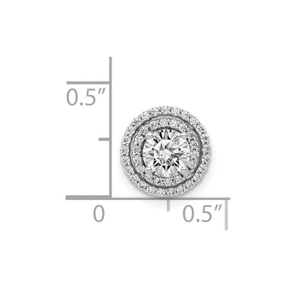 14K Weißgold 5.2mm Mittig 1/5ct. Echt Diamant Halbfassung Kette Anhänger