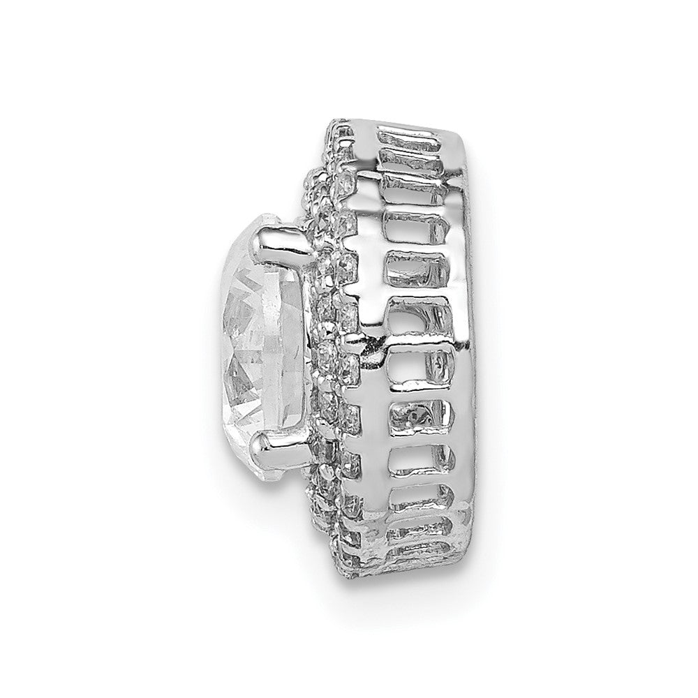 14K Weißgold 6.5mm Mittig 1/4ct. Echt Diamant Halbfassung Kette Anhänger