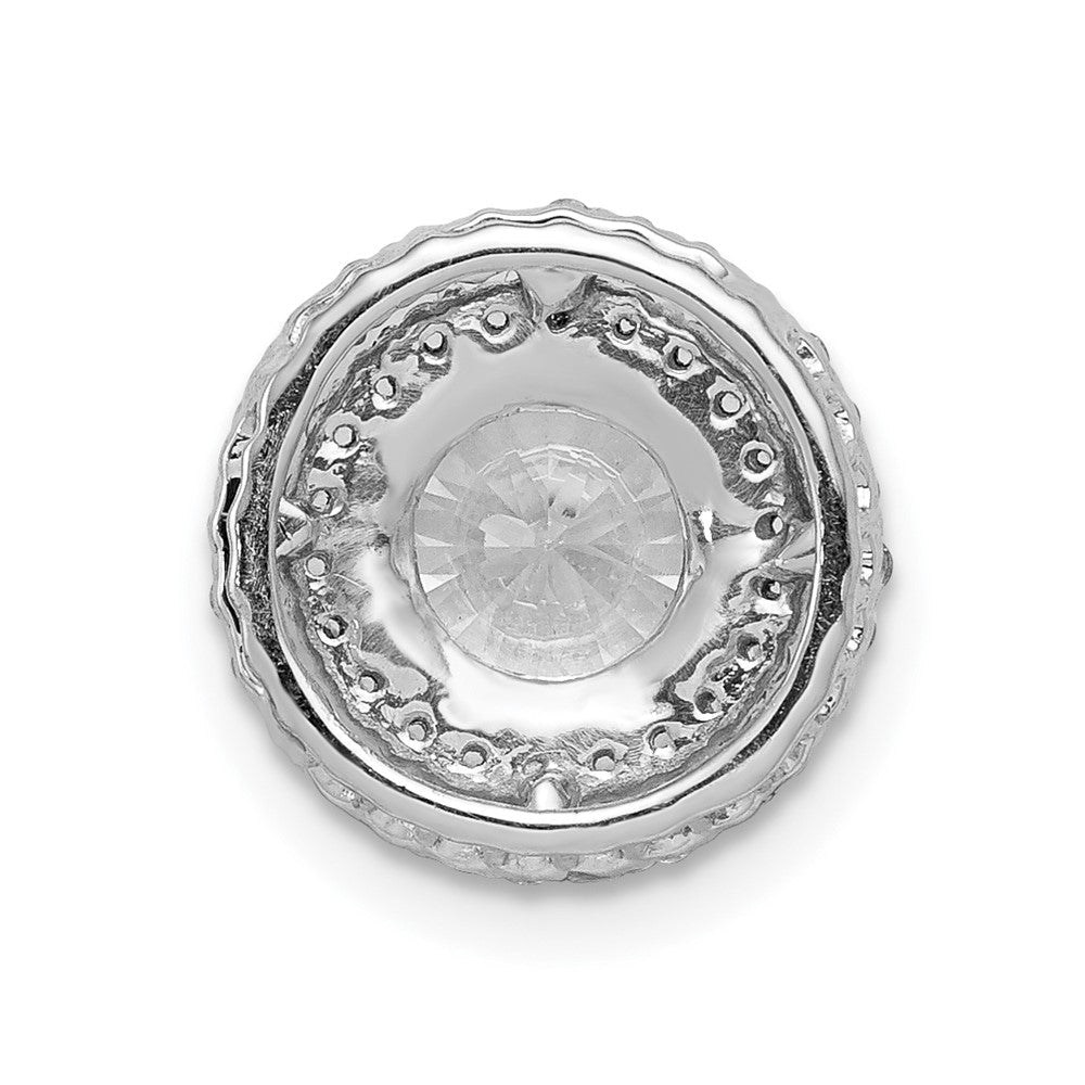 14K Weißgold 6.5mm Mittig 1/4ct. Echt Diamant Halbfassung Kette Anhänger
