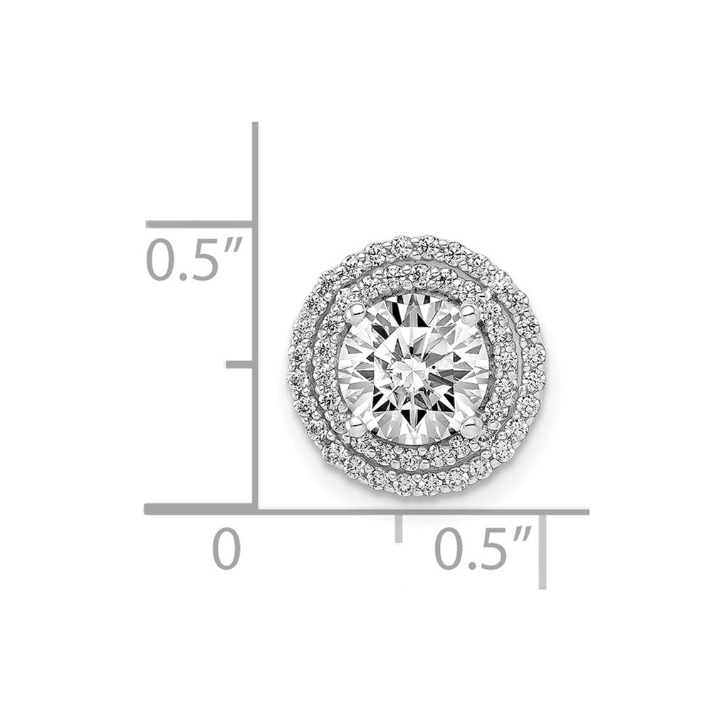 14K Weißgold 6.5mm Mittig 1/4ct. Echt Diamant Halbfassung Kette Anhänger