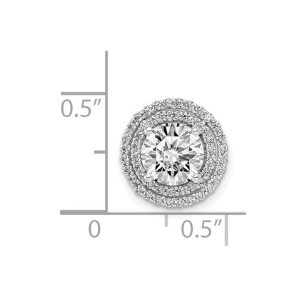 14K Weißgold 6.5mm Mittig 1/4ct. Echt Diamant Halbfassung Kette Anhänger