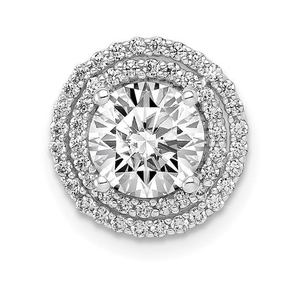 14K Gelbgold 6.5mm Mittig 1/4ct. Echt Diamant Halbfassung Kette Anhänger