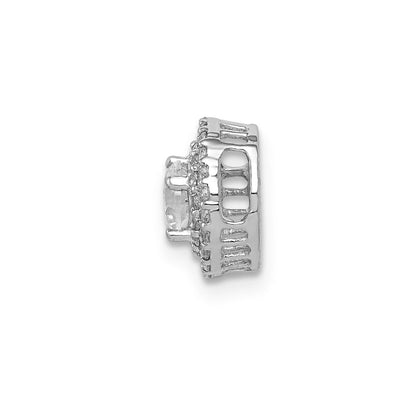 14K Weißgold 1/5ct. Echt Diamant Und.25 Saphir Kette Anhänger