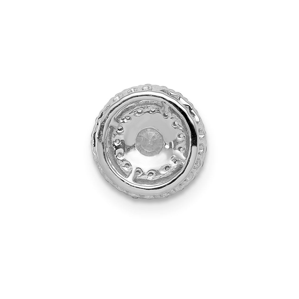 14K Weißgold 1/5ct. Echt Diamant Und.25 Saphir Kette Anhänger