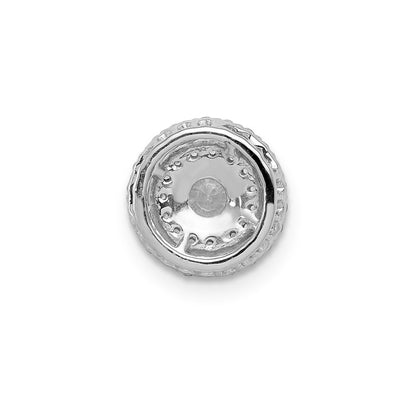 14K Weißgold 1/5ct. Echt Diamant Und.25 Saphir Kette Anhänger