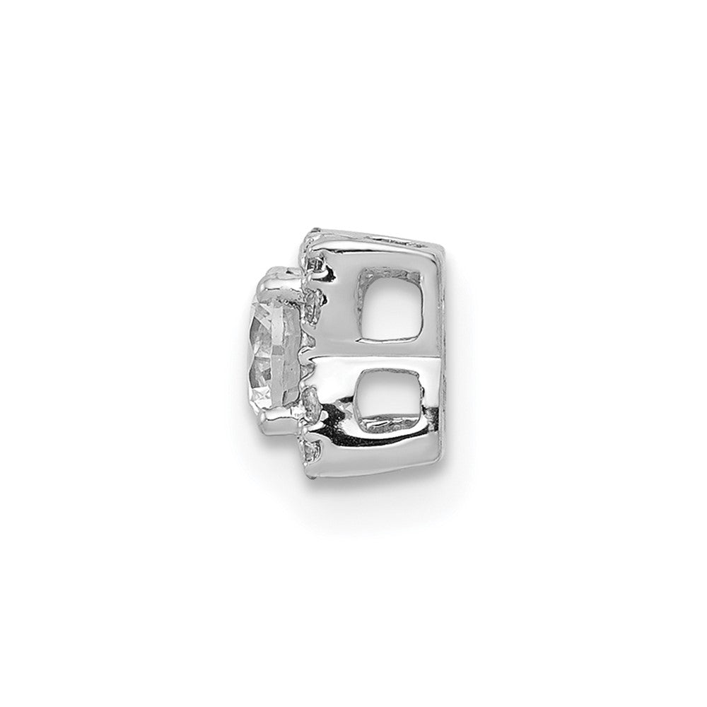 14K Weißgold Semi-Mount-Anhänger mit 4,1 mm Zentrum und 0,05 ct. echtem Diamant