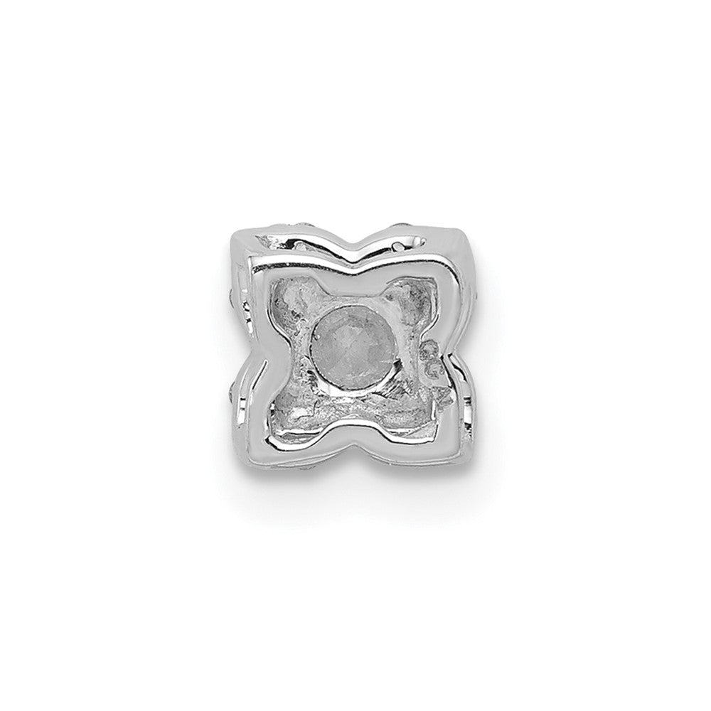14K Weißgold Semi-Mount-Anhänger mit 4,1 mm Zentrum und 0,05 ct. echtem Diamant