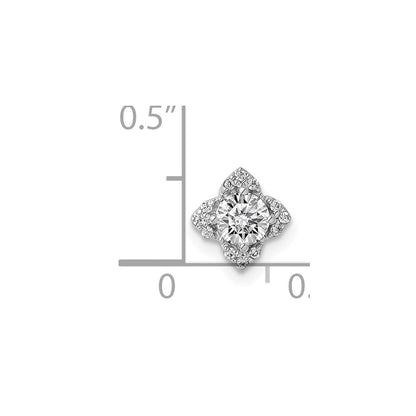 14K Weißgold Semi-Mount-Anhänger mit 4,1 mm Zentrum und 0,05 ct. echtem Diamant
