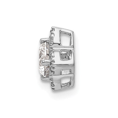 14K Weißgold 5,2 mm Center 0,05 ct. Echter Diamant Semi-Mount-Anhänger