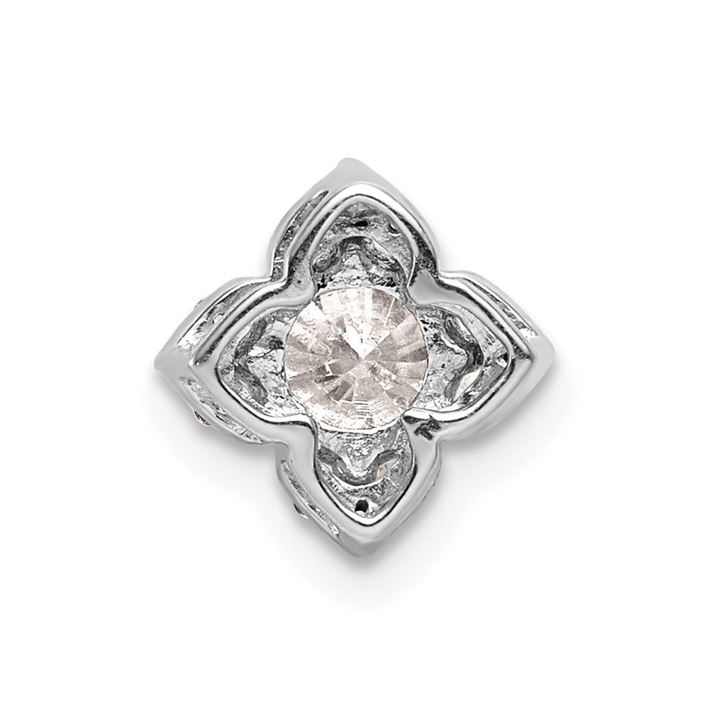 14K Weißgold 5,2 mm Center 0,05 ct. Echter Diamant Semi-Mount-Anhänger