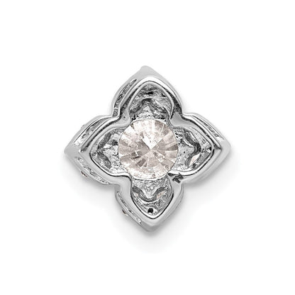 14K Weißgold 5,2 mm Center 0,05 ct. Echter Diamant Semi-Mount-Anhänger