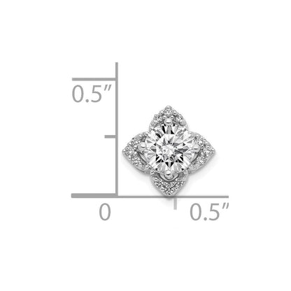 14K Weißgold 5,2 mm Center 0,05 ct. Echter Diamant Semi-Mount-Anhänger