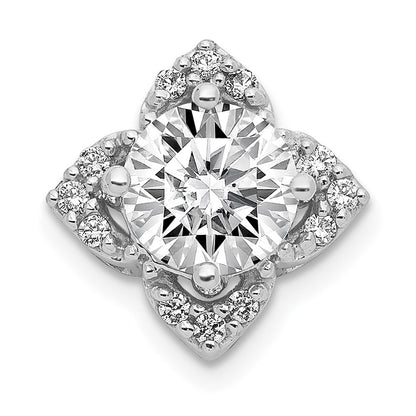 14K Weißgold 5,2 mm Center 0,05 ct. Echter Diamant Semi-Mount-Anhänger