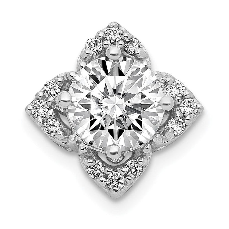 14K Weißgold 5,2 mm Center 0,05 ct. Echter Diamant Semi-Mount-Anhänger