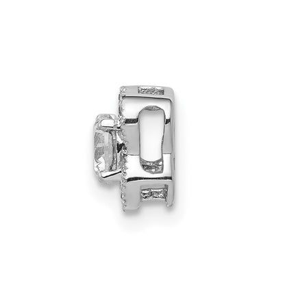 14k Weißgold 4,1mm Center 1/15ct. Real Diamant Semi-mount Pendant