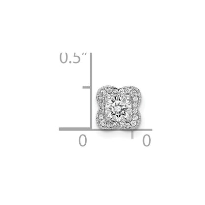 14k Weißgold 4,1mm Center 1/15ct. Real Diamant Semi-mount Pendant