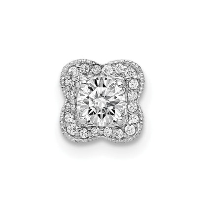 14k Weißgold 4,1mm Center 1/15ct. Real Diamant Semi-mount Pendant
