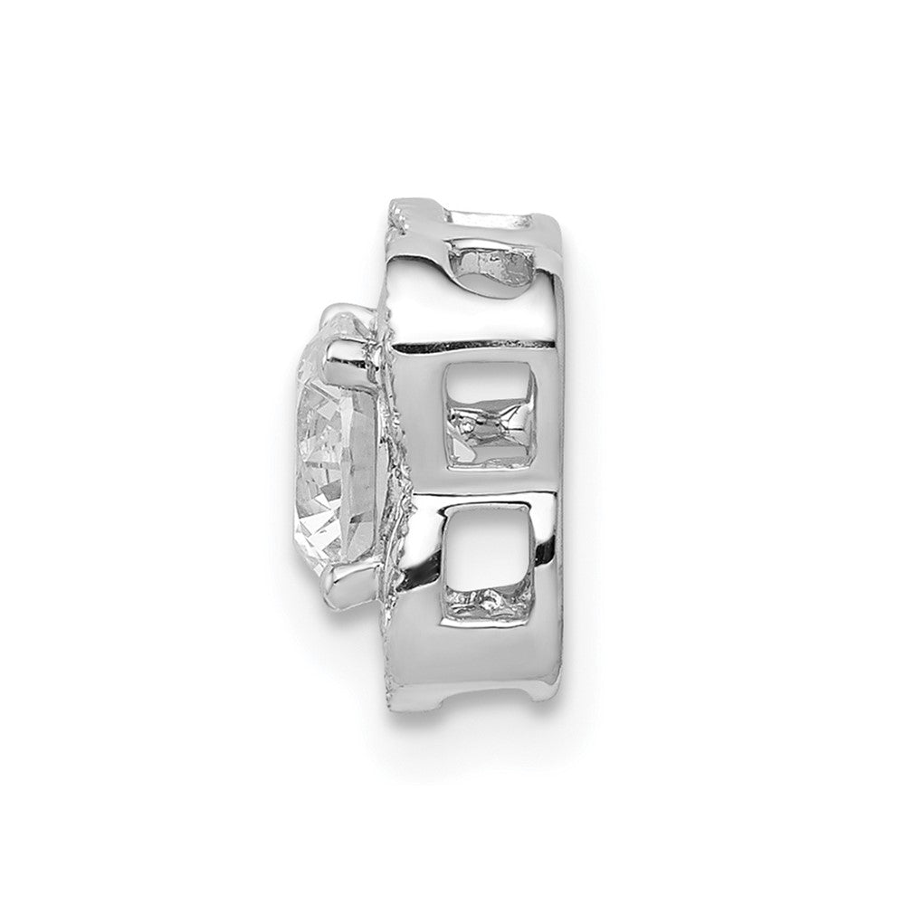 14k Weißgold Anhänger mit Semi-Mount-Fassung, 5,2 mm mittiger 0,10 ct. echter Diamant