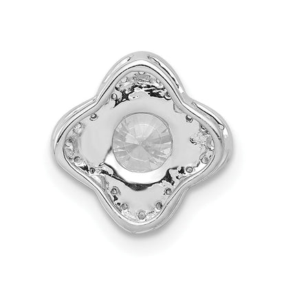 14k Weißgold Anhänger mit Semi-Mount-Fassung, 5,2 mm mittiger 0,10 ct. echter Diamant