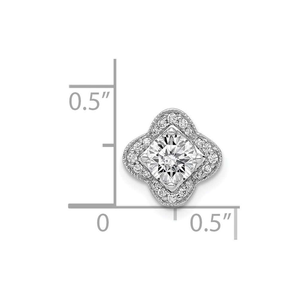 14k Weißgold Anhänger mit Semi-Mount-Fassung, 5,2 mm mittiger 0,10 ct. echter Diamant