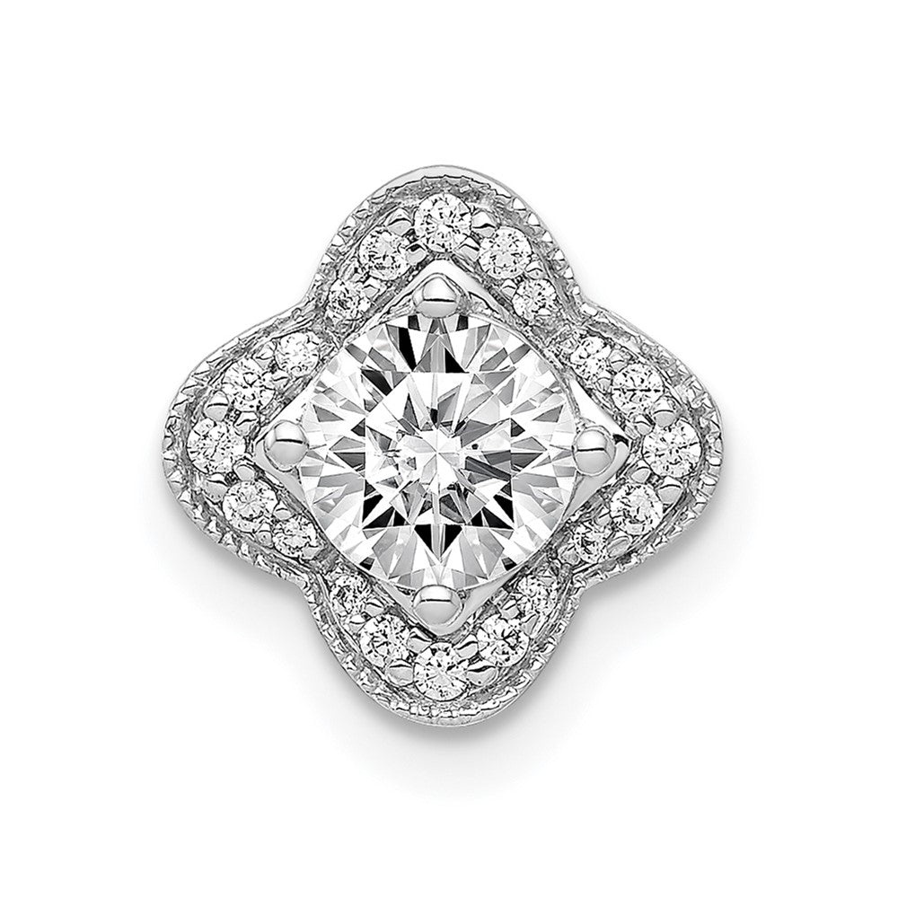 14k Weißgold Anhänger mit Semi-Mount-Fassung, 5,2 mm mittiger 0,10 ct. echter Diamant