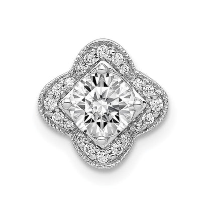 14k Weißgold Anhänger mit Semi-Mount-Fassung, 5,2 mm mittiger 0,10 ct. echter Diamant