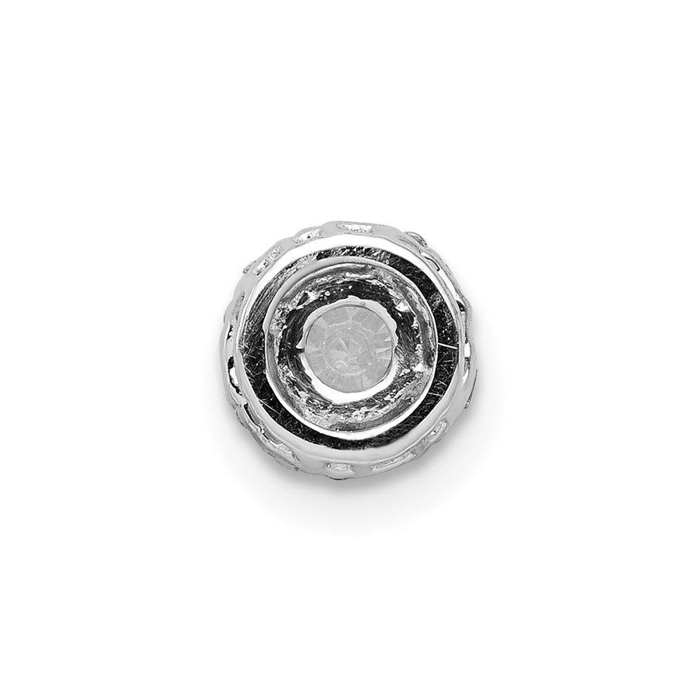 14K Weißgold 4.1mm Mittig 1/20ct. Echt Diamant Halbfassung Kette Anhänger