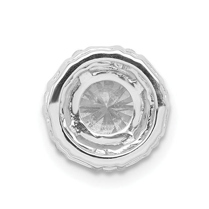 14K Weißgold 6.5mm Mittig 1/5ct. Echt Diamant Halbfassung Kette Anhänger