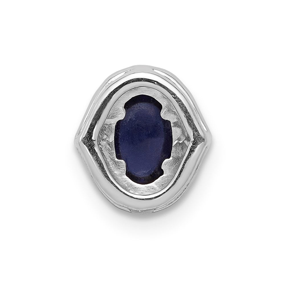 14K Weißgold Echt Diamant und Cabochon Saphir Heiligenschein Kette Anhänger