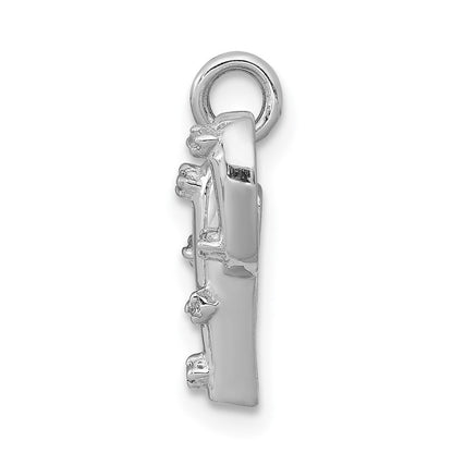 14k Weißgold Anhänger Kaktus mit 0,03 ct. echtem Diamant